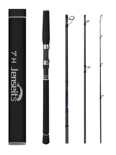 4-PieceSpinning Fishing Rod, 7' Travel Fishing Pole and 3000 Reel Combos,5 +1 Shielded Bearings Stainless Steel BB Spinnin...