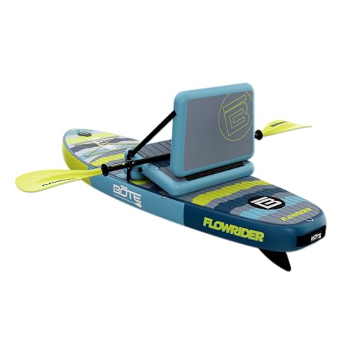 BOTE 8' FT Flow Rider Aero Inflatable Stand Up Paddle Board Hybrid Kayak Kit Includes Adjustable Aero SUP seat Adaptable K...