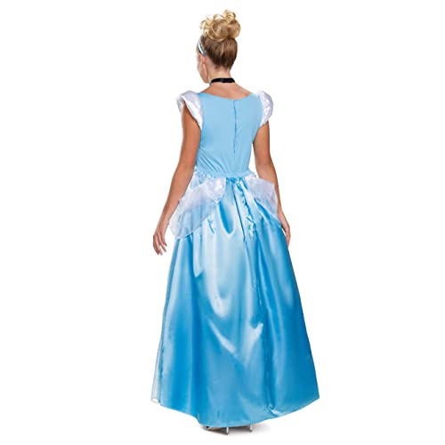 Disguise womens Cinderella Costume, Official Disney Princess Cinderella Deluxe Dress Adult Sized Costumes, Blue, Medium 8-10 US