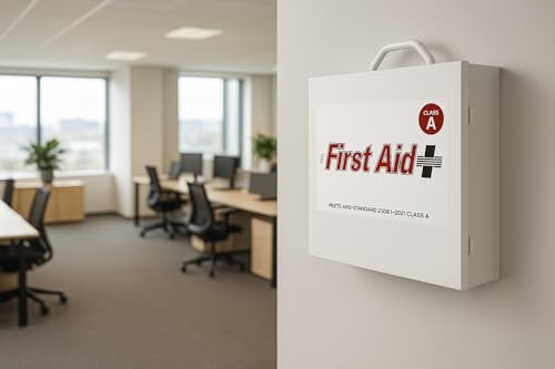 ProStat First Aid 3-Shelf ANSI/OSHA Class A Industrial First Aid Cabinet (Model 8213SP) – Fully Stocked Steel Kit for 100–...