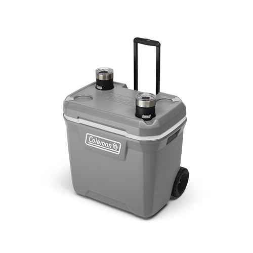 Coleman Classic Series Insulated Portable Rolling Cooler with Wheels, Leak-Resistant Outdoor Hard Cooler Keeps Ice up to 5 Days, 65-Quart