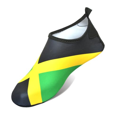 VOARYISA Water Shoes for Women and Men Quick-Dry Swim Beach Shoes for Outdoor Surfing Yoga Exercise Jamaica Flag Caribbean...