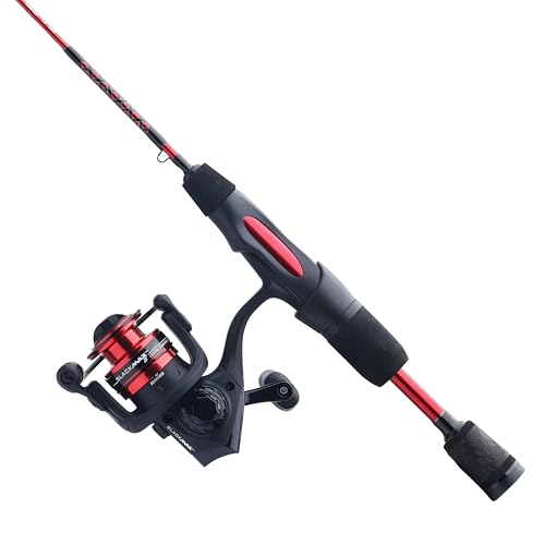 Ugly Stik 28" Carbon Ice Spinning Rod and Reel Combo, 5 Size Reel, 1 Piece Fishing Rod, Medium Light Rod Power, 2-6 lb Lin...