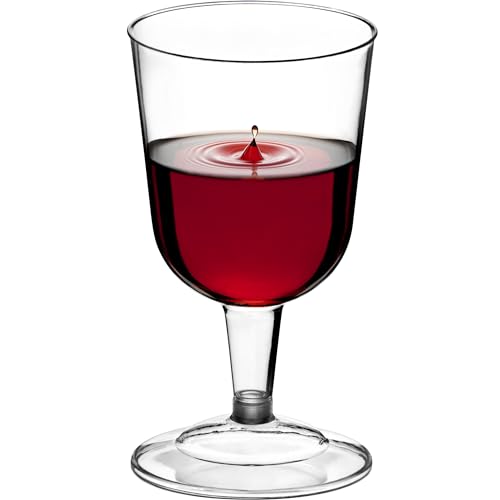 DecorRack 24 Wine Glasses, 6 Oz -BPA Free- Plastic Party Wine Cups, Perfect for Outdoor Parties, Weddings, Picnics, Stacka...