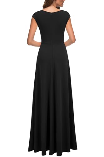 MUSHARE Women's Cocktail Dresses with Pockets Ruffled Sexy Split Party Long Formal Dress