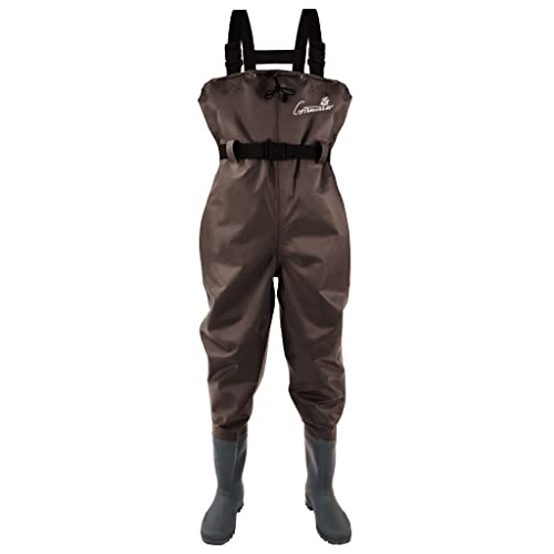 GREENWATER Fishing Chest Waders for Men Women with Boots Waterproof 2ply Nylon PVC Lightweight Bootfoot Waders for Hunting