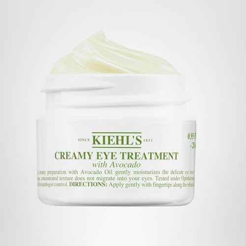 Kiehl's Avocado Eye Treatment, Under Eye Cream for Puffiness and Dark Circles, with Caffeine to Correct Bags, 99% Naturally Derived Non-Toxic Formula