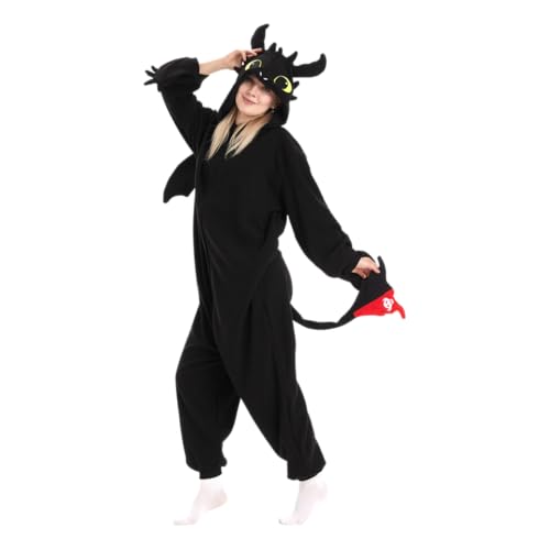 XELNOL Unisex Adult Onesie Dragon Animal Pajamas,Halloween Cosplay Costumes,Cartoon Costumes Party Wear