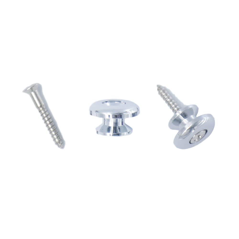 Allparts 0684) Matte Strap Buttons Chrome (Size: Xl)