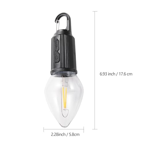 Vagocom 2Pack Rechargeable Camping Light for Tents,Portable LED Camping Lanterns Bulbs,3 Lighting Modes Hanging Camping La...