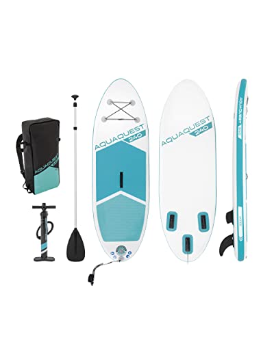 INTEX AquaQuest Inflatable Paddle Board Series: Includes Adjustable Paddle and High Pressure Pump – Tri-Fin Design – Slip-...
