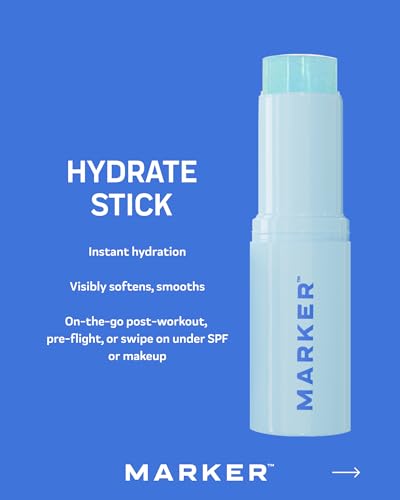 MARKER Hydrate Stick, Hyaluronic Acid Serum Stick for Dry Skin, Plumpness & Smooth Texture, with Squalane, 0.3 oz (10 g), ...