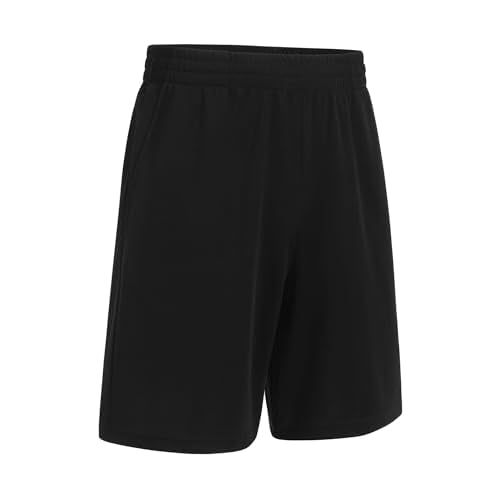 PINSPARK Mens Basketball Shorts with Pockets - 10" Quick Dry Lightweight Athletic Shorts Mesh Gym Shorts for Men