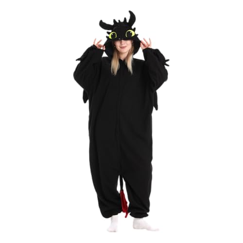 XELNOL Unisex Adult Onesie Dragon Animal Pajamas,Halloween Cosplay Costumes,Cartoon Costumes Party Wear
