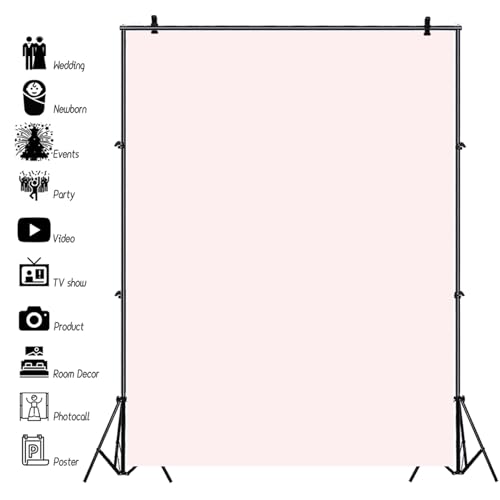 Renaiss 3x5ft Light Pink Backdrop for Photoshoot Portrait Solid Color Chromakey Monochrome Gentle Pale Pink Screen Photogr...