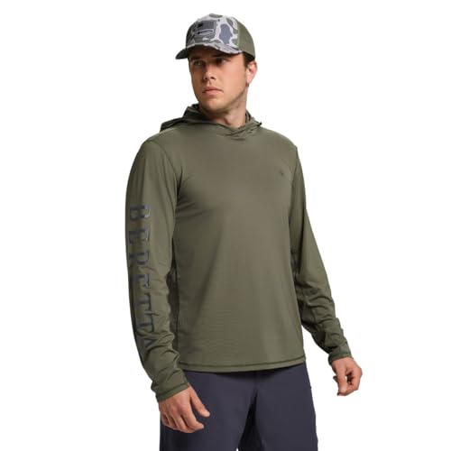Beretta Men's Keys Flex Breathable Quick Dry UPF 50+ Sun Protection Casual Outdoor Active Long Sleeve Performance Hoodie