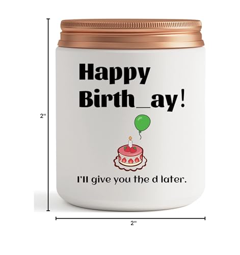 Funny Birthday Gifts for Girlfriend, Wife, Her, Fiancee- Unique Couple Happy Birthday Gift Ideas- Gag Women Bday Party Candle Presents from Boyfriend Husband Fiance Him- Lavender