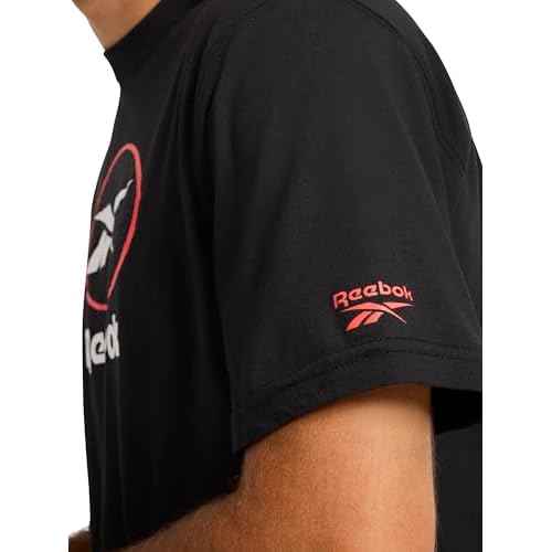 Reebok Mens Vertigo Crewneck T-Shirt, Standard Fit, Lightweight Cotton-Poly Jersey Fabric