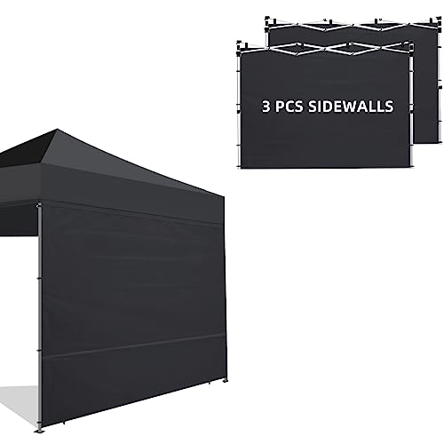 Joramoy Canopy Tent Sidewalls for 10×10 Pop Up Canopy, 3 Pack Instant Canopy Sunwall, Waterproof and UV Protection Canopy ...