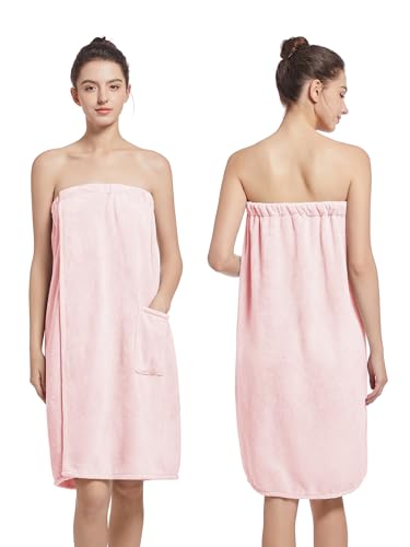 Women'S Soft Wrap Towel Full Length，Bath Robe After Shower Female Plush Long，Spa Bathrobes Lightweight With Pockets