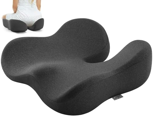 Seat Cushion for Tailbone & Sciatica Pain Relief - Plush Yet Supportive Ergonomic Memory Foam Chair Cushions for Office Ch...