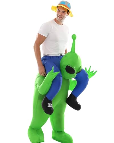 Double Couple Inflatable Alien Dinosaur Costume Halloween Blow up Costumes for Adult