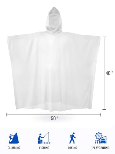 SaphiRose Disposable Rain Ponchos Emergency Clear Poncho