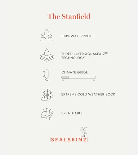 SEALSKINZ | Stanfield | Unisex Waterproof Extreme Cold Weather Mid Length Merino Wool Lined Socks