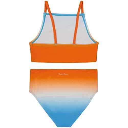 Calvin Klein Girls' One-Piece and Two-Piece Bikini Swimsuits with UPF 50+ Sun Protection, Quick Drying Bathing Suit
