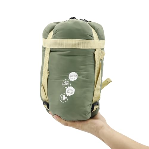 NewDoar Ultralight Backpacking Sleeping Bag - 50-70°F, 1.5lbs, Waterproof & Machine Washable, 2-Way Zipper for Teens,Coupl...