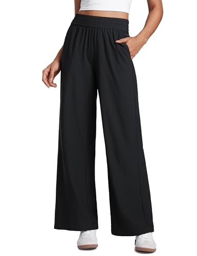 CRZ YOGA Lightweight Drapey Wide Leg Casual Pants for Women 30" - Flowy Travel Work Loose Fit Summer