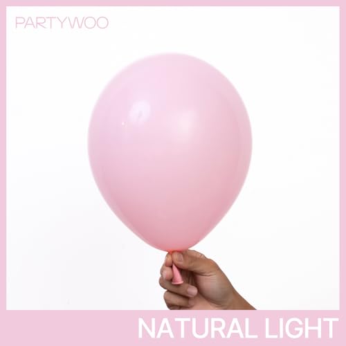 PartyWoo Light Pink Balloons 127pcs Different Sizes of 36 18 12 10 5 Inch Pastel Pale Baby Pink Balloon Arch Kit for Baby ...