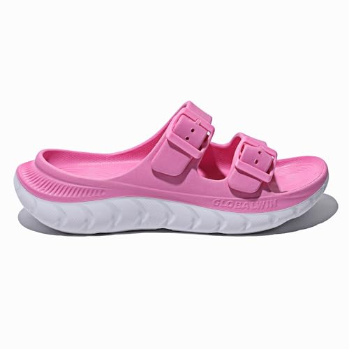GLOBALWIN Recovery Slides For Women Mia Comfortable Sandals With Arch Support Indoor Outdoor Cloud Slippers Reduce Stress ...