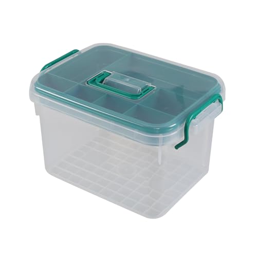 Yesdate 1 Pack Plastic Medicine Storage Kit with Tray, First Aid Storage Box with Handles, Clear Household First Aid Organ...