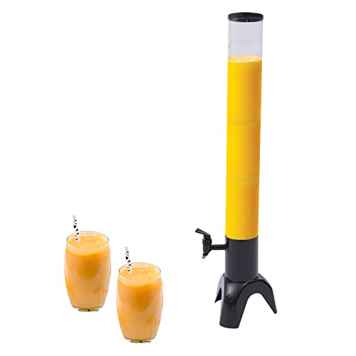 3L Beer Tower Dispenser with Removable Ice Tube, Clear PC Mimosa and Margarita Tabletop Drink Tower Dispenser for Home Bar...