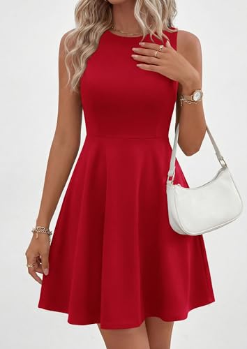 PRETTYGARDEN Cocktail Dresses for Women Summer 2026 Elegant Classy Spring A Line Sleeveless Mini Short Party Dress Pockets