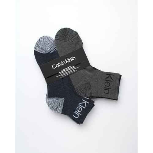 Calvin Klein Mens High Quarter Socks - 6 Pack Breathable Soft Cushioned Mini Crew Athletic Socks for Men (Shoe Size: 7-12)
