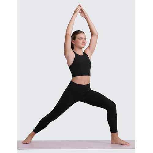 CRZ YOGA Girls Butterluxe Yoga Leggings with Pockets - Athletic Sports Casual Pants High Waist Tights Kids Teen