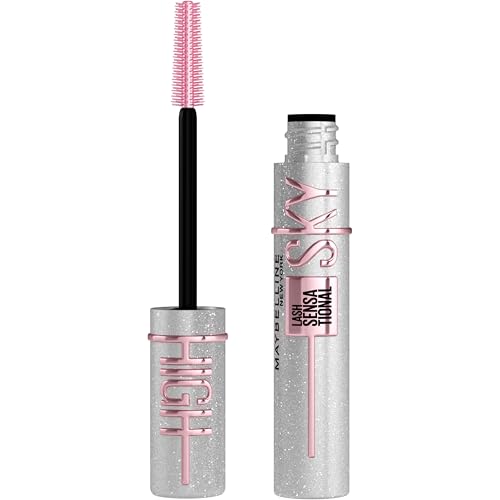 Maybelline Lash Sensational Sky High Glitter Mascara, Diamond Effect Eye Makeup for Lashes and Brows, Washable, Space Diam...