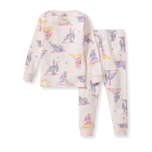 Burt's Bees Baby Girls' Pajamas, 2-Piece Long Sleeve Tee and Pants Organic Cotton PJ Set