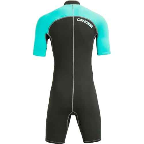 Cressi Lido 2 mm Lady Short Sleeves Short Wetsuits, Black/Aquamarine, 2 mm, L