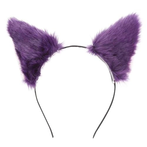 VOSCHOIX Cat Fox Wolf Fur Ears Headband,Halloween Furry Animal Ears Hair Hoop Cosplay Headwear Party Costume Accessories f...