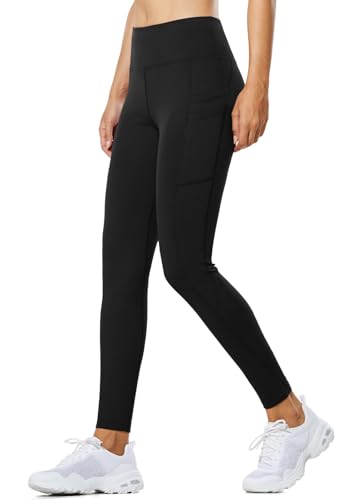 baleaf Women's Fleece Lined Leggings Water Resistant Thermal Winter Warm Tights High Waisted with Pockets Running Gear