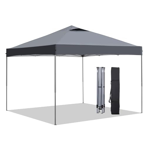 GDY 10x10 Pop Up Canopy Tent, Easy Set up Outdoor Silver Coated Beach Gazebos, Carpas for Pool, Events, Parties, and Campi...
