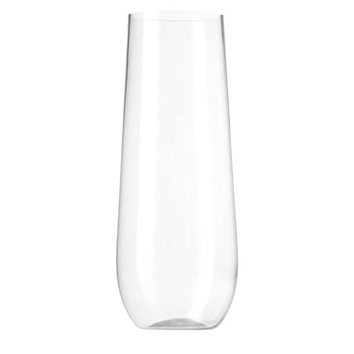 Munfix 48 Pack Stemless Plastic Champagne Flutes Disposable 9 Oz Clear Plastic Toasting Glasses Shatterproof Recyclable an...