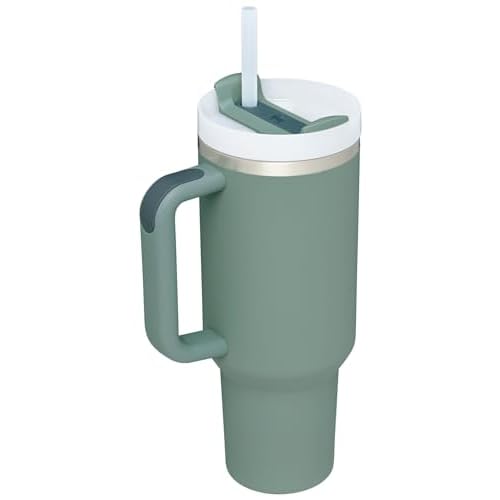 STANLEY Quencher H2.0 Tumbler with Handle and Straw 40 oz | Flowstate 3-Position Lid | Cup Holder Compatible for Travel | Insulated Stainless Steel Cup | BPA-Free | Shale