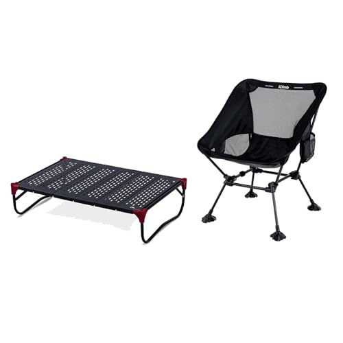 iClimb 1 Extendable Table with Hanger and 1 Anti-Sink Large Feet Chair, Ultralight Compact for Adults Outdoor Camping Back...
