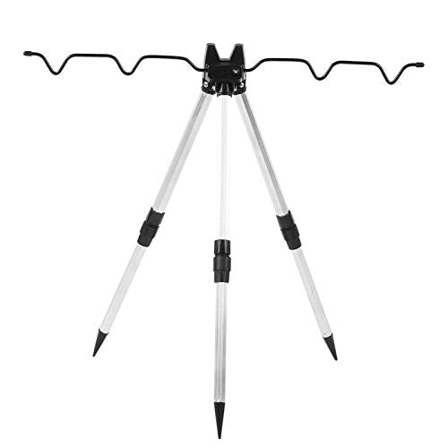 Aluminum Alloy Mini Fishing Rod Tripod, Ultralight Portable Design, Aluminum Fishing Rod Bracket, Easily Foldable and Dura...