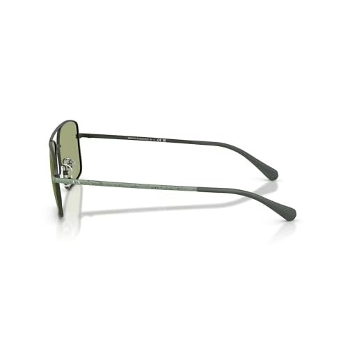 A|X ARMANI EXCHANGE Men's AX2054S Aviator Sunglasses, Matte Dark Green/Green, 57 mm