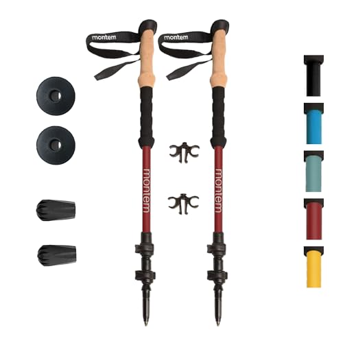 Montem Ultra Light 100% Carbon Fiber Trekking, Walking, and Hiking Poles - One Pair (2 Poles) - Ultra Light, Quick Lockin...